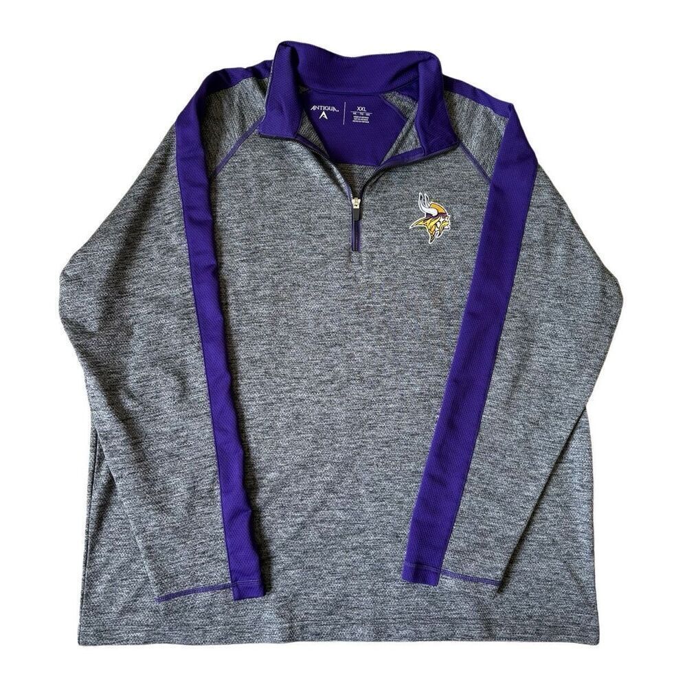 Antigua Minnesota Vikings 1/4 Zip‎ Pullover Shirt Size XXL